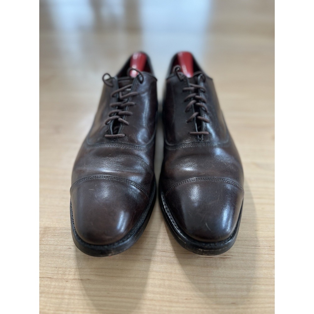Allen Edmonds Clifton Brown Leather Oxford Shoes 5845 Mens Size 9.5 DAMAGED - Picture 2 of 5